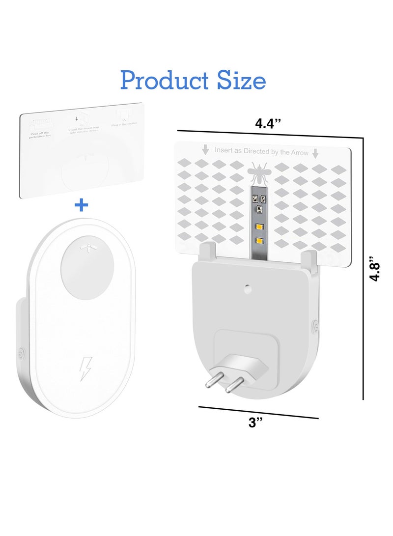 2 Devices 12 Sticky Cards Indoor Fly Trap, Fruit Fly Trap, Suitable for Indoor Use, With Night Light and UV Light, Can Catch Mosquitoes, Flies, Moths - Image 5