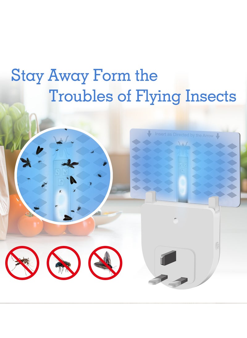 2 Devices 12 Sticky Cards Indoor Fly Trap, Fruit Fly Trap, Suitable for Indoor Use, With Night Light and UV Light, Can Catch Mosquitoes, Flies, Moths - Image 4
