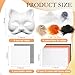 Seenelling 23 Pcs DIY Therian Mask Kit Blank Cat Mask with Felt Fabric Sheet Plush Faux Fur Eye Mesh for Therian Gear Stuff Orange and Black - Image 4