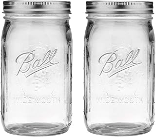 Ball Ball 2 Mason Jar Wide Mouth 32 oz. (Quart) with Lid and Band - Clear  - Image 1