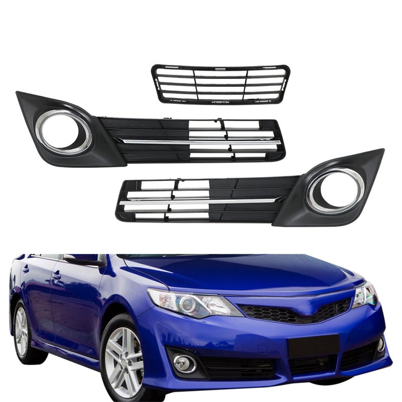LABLT Front Bumper Lower Grille Fog Lamp Cover Bezel Set Replacement for Camry SE 2012 2013 2014