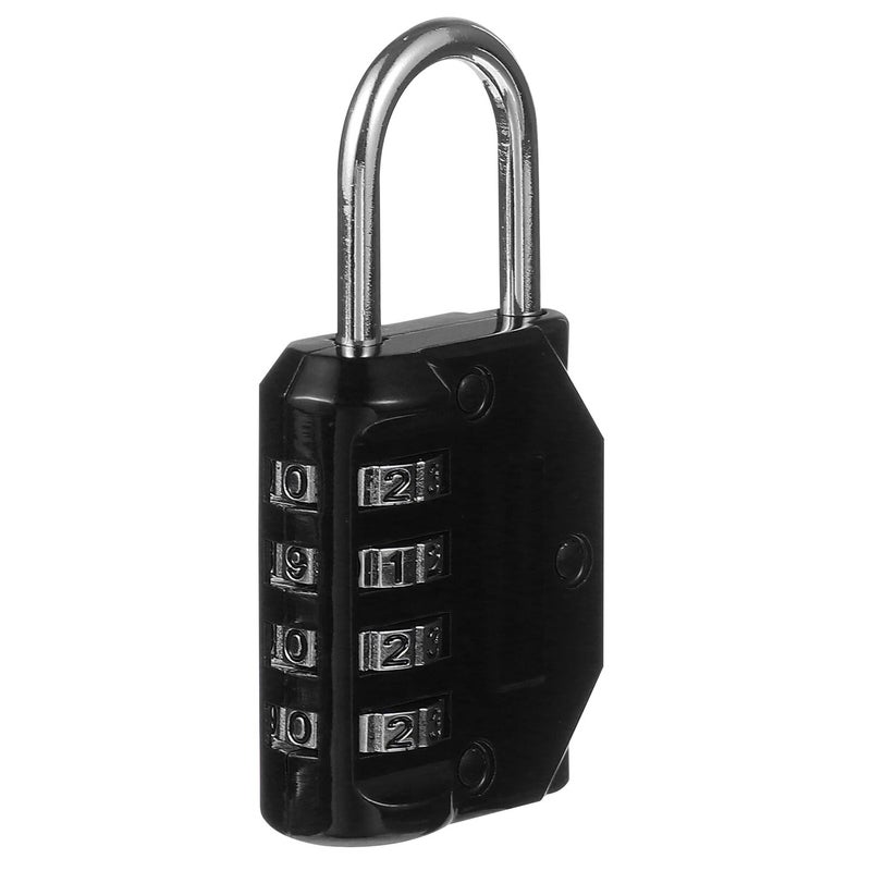Black Resettable 4 Digit Combination Padlock for Luggage Gym Locker Cabinet Door - Image 2