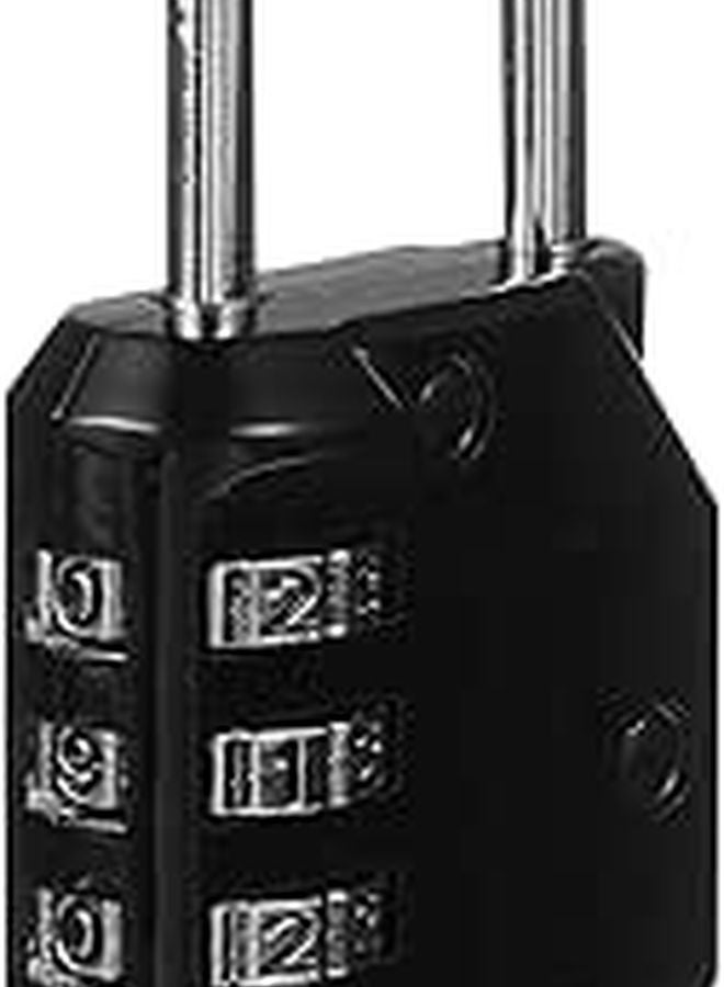 Black Resettable 4 Digit Combination Padlock for Luggage Gym Locker Cabinet Door - Image 1