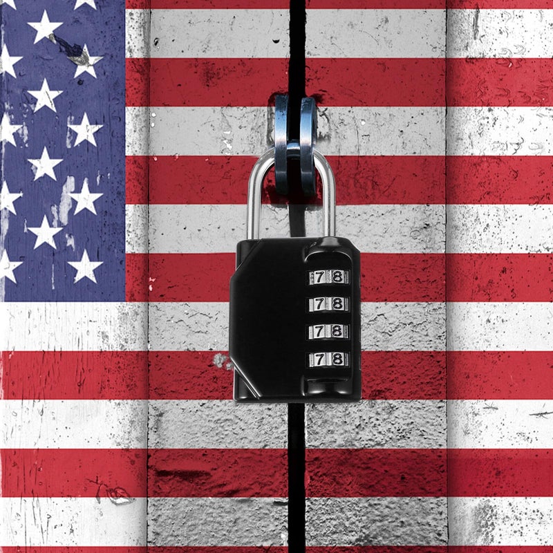 Black Resettable 4 Digit Combination Padlock for Luggage Gym Locker Cabinet Door - Image 5