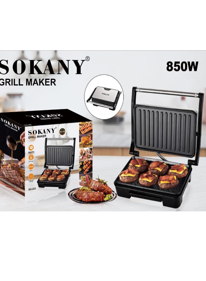 sokany Stick Grill Maker & Panini, Electric Stick Machine, Sandwich Maker, for Grilled Meat, Sausages, Hamburgers, Bread, Toast, vegetables, Perfectly-Grilled, Fast, 850W, Black - Image 5
