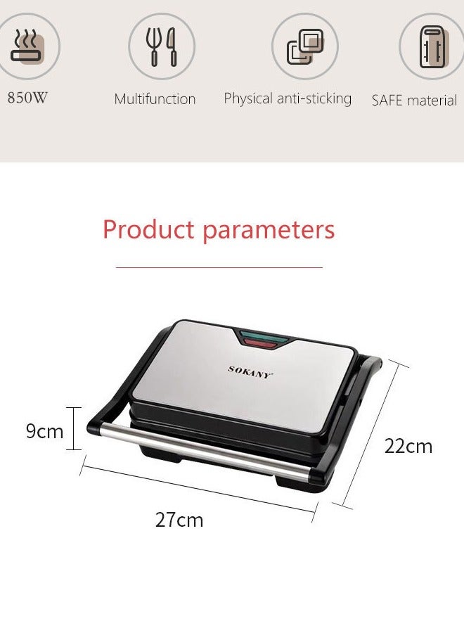 sokany Stick Grill Maker & Panini, Electric Stick Machine, Sandwich Maker, for Grilled Meat, Sausages, Hamburgers, Bread, Toast, vegetables, Perfectly-Grilled, Fast, 850W, Black - Image 4