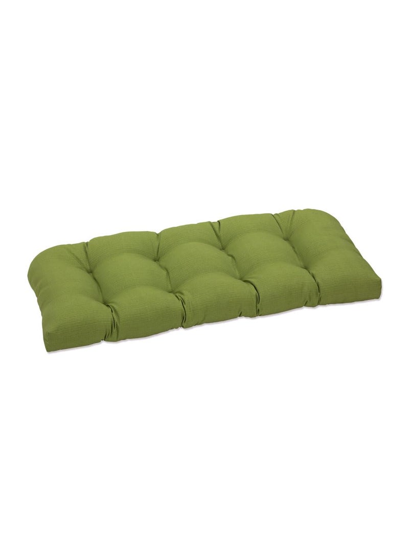 Pillow Perfect Pillow Perfect Forsyth Solid IndoorOutdoor Wicker Patio SofaSwing Cushion Tufted Weather and Fade Resistant 19 x 44 Green 