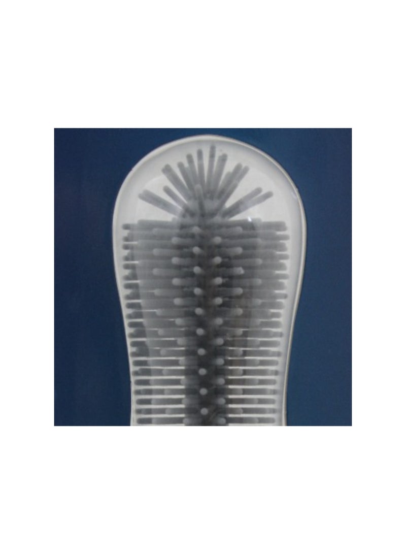 ترو زجاجة وفرشاة حلمات من السيليكون الذهبي الحقيقي - رمادي وأبيض - Image 3