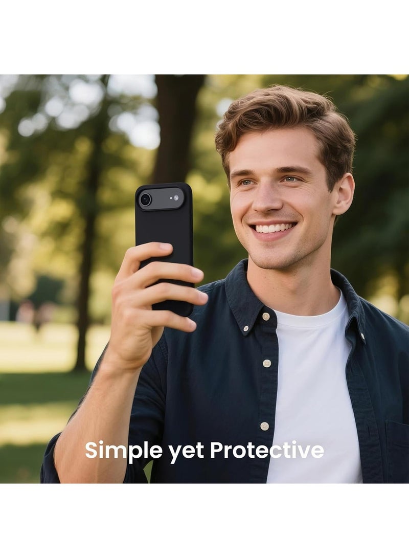 Rock Pow for iPhone Air Case 6.5 Inch, Ultra-Thin Liquid Silicone 3-Layer Softgel Rubber Shockproof Case with Scratch Resistant Microfiber Lining - Black - Image 5