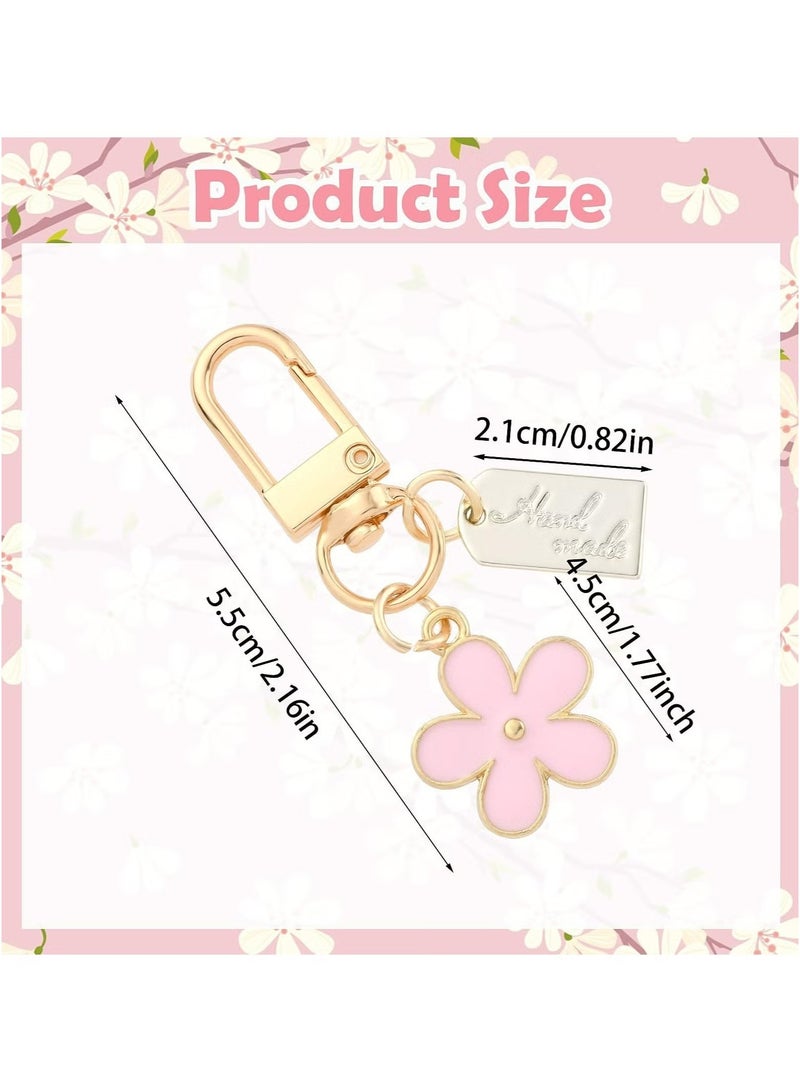 إيليلي 3 قطع من سلاسل المفاتيح الزهرية اللطيفة للنساء والفتيات - زينة حقائب أنيقة، وإكسسوارات حقائب الظهر والمحافظ الصغيرة، والهدايا - Image 3