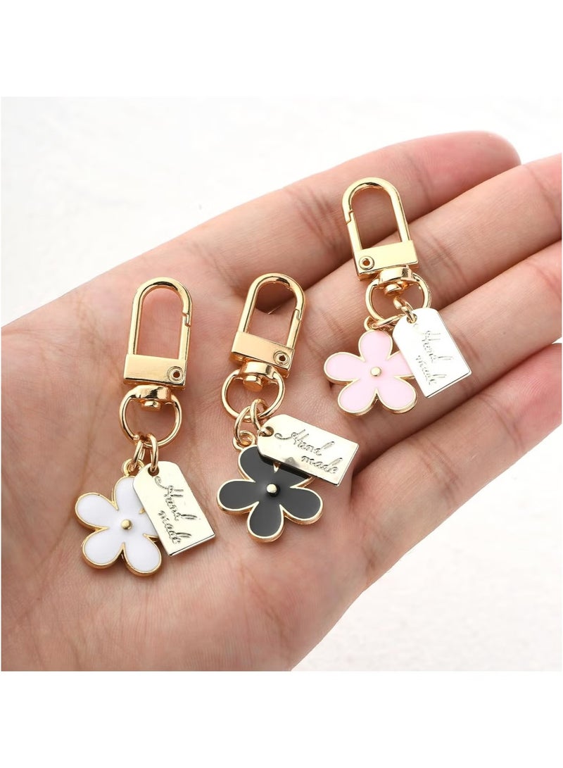 إيليلي 3 قطع من سلاسل المفاتيح الزهرية اللطيفة للنساء والفتيات - زينة حقائب أنيقة، وإكسسوارات حقائب الظهر والمحافظ الصغيرة، والهدايا - Image 5