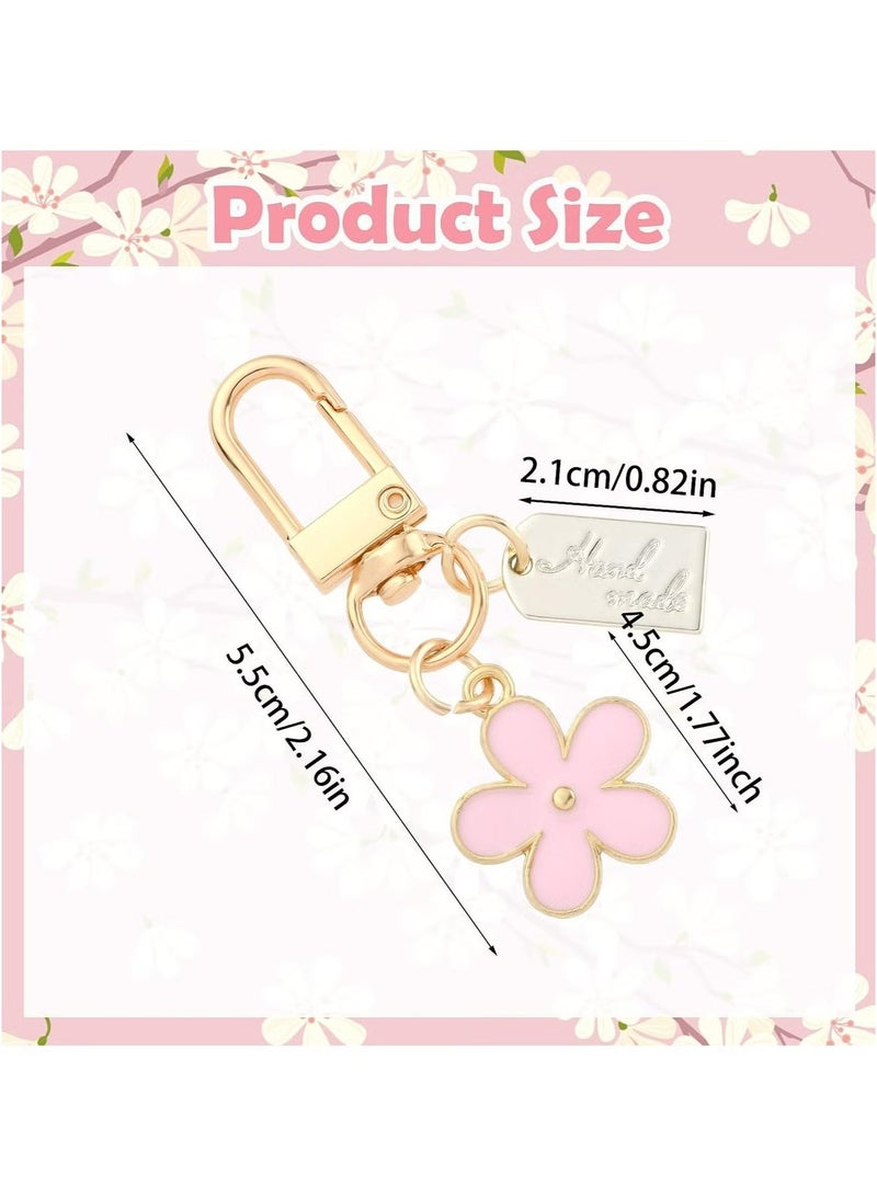 Ailily 3Pcs Cute Flower Keychains for Women & Girls - Aesthetic Bag Charms, Mini Backpack and Purse Accessories, Gifts - Image 3