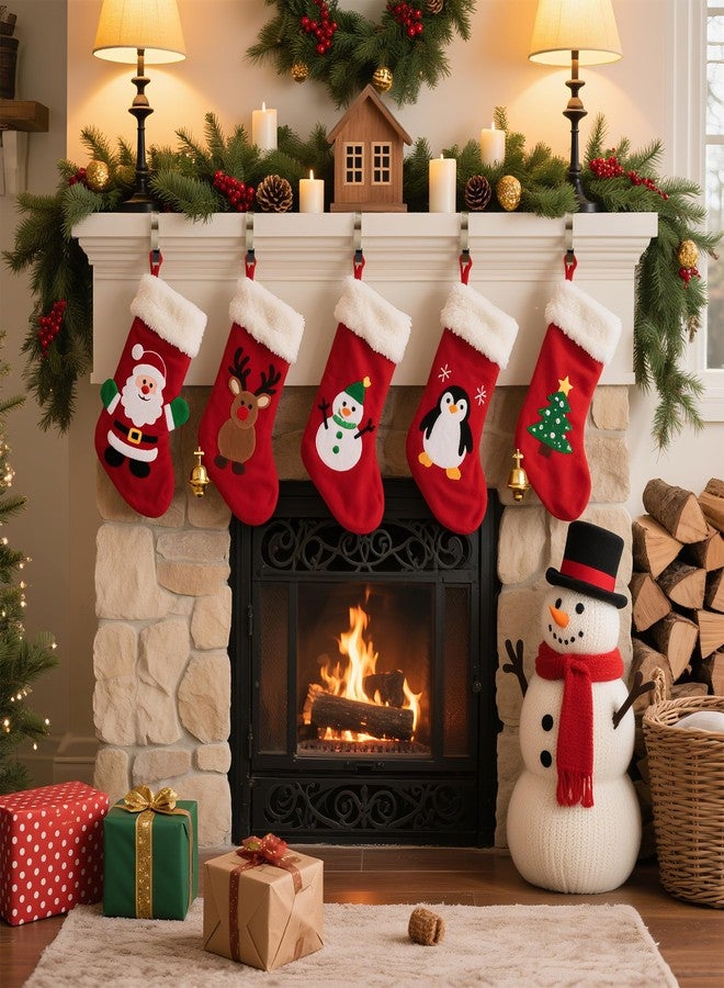 TAROSE Stocking Holders for Mantle, Christmas Stocking Holder Set of 6, Mantle Clip Fireplace Hooks Hanger for Christmas Party Decoration Supplies (Brass) - Image 5