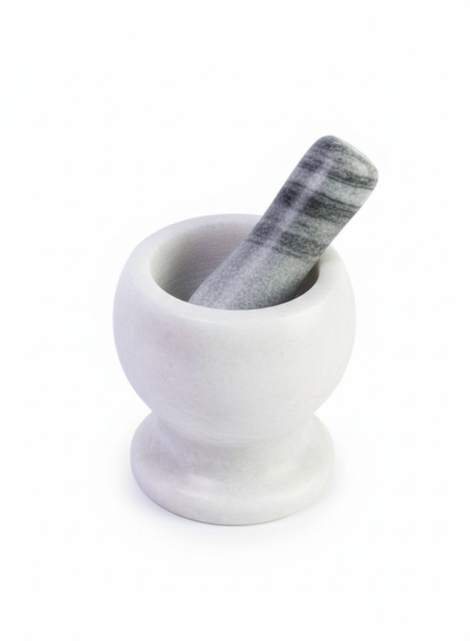 CASA HOME CasaHome Natural Marble Mortar & Pestle Heavy-Duty Stone Grinder Spices Herbs Egypt - Image 2