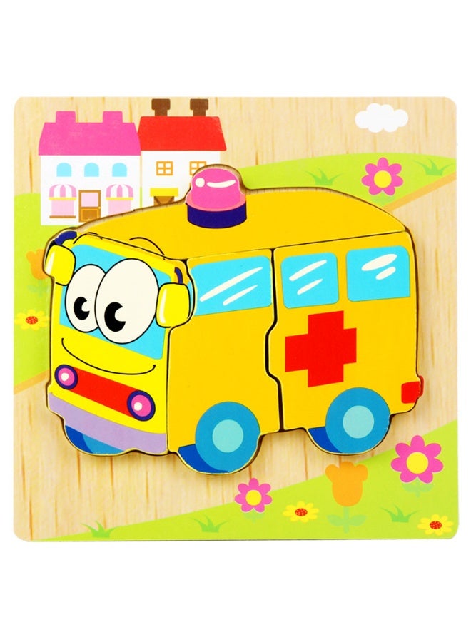 Fun Wooden Early Education 3D Puzzles and Building Blocks for Toddlers - Animal and Vehicle Shapes