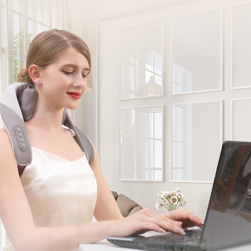 Neck Massager Kneading Cervical Spine Massage Shawl Trapezius Muscle Household Shoulder Rechargeable Shoulder And Neck Massager - Image 4