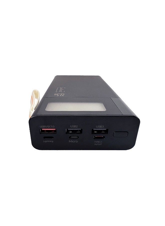 Decoodo DP-002 Real 30000mAh Power Bank – 22.5W Fast Charging, Dual Output, LED Display – Black - Image 5