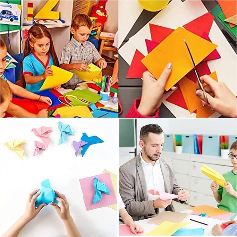 OFIXO Fluorescent Color Origami Paper 15 cm X 15 cm Pack of 100 Sheets Both Side Coloured for Origami, Scrapbooking, Hobby Crafts, Project Work - Image 4