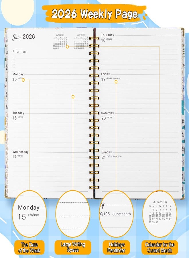VinTS 2026 Planner,11.6x8.6in Large Weekly Monthly Dated Planner,Jan-Dec.2026 Flower Hardcover Planner Agenda Organizers with stickers, bookmarks, pocket for Women - Image 5