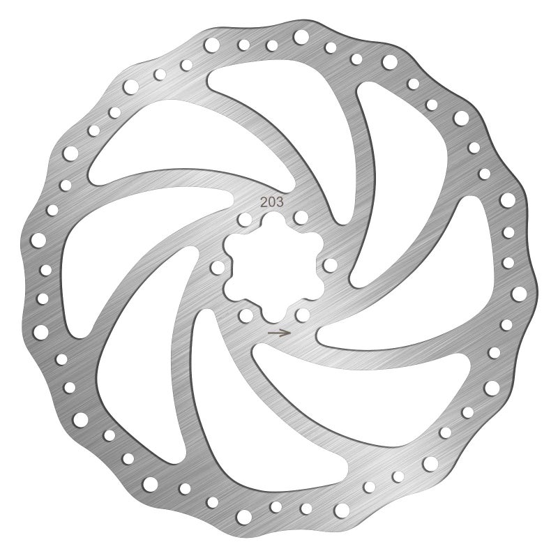 BUCKLOS 140mm 160mm 180mm 203mm MTB Disc Brake Rotor with 6 Bolts, Bicycle Brakes Stainless Steel Rotors M5 Screws, Opposite Hole Distance 44mm, fit Mountain Road Bikes MTB BMX - Image 1