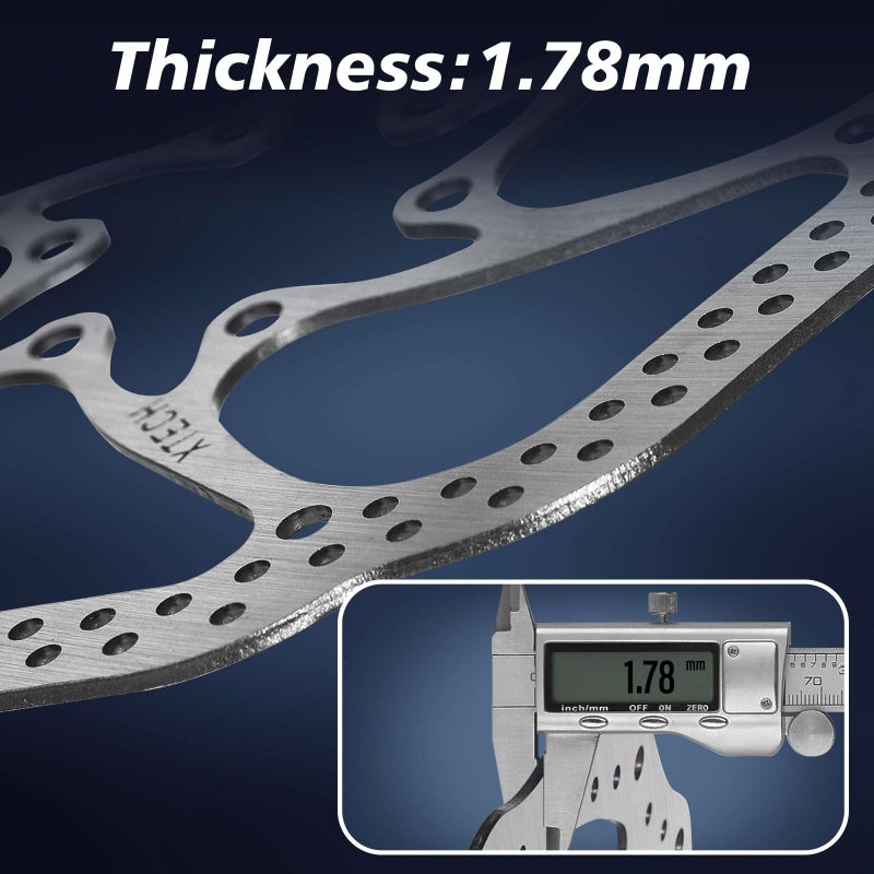 BUCKLOS 140mm 160mm 180mm 203mm MTB Disc Brake Rotor with 6 Bolts, Bicycle Brakes Stainless Steel Rotors M5 Screws, Opposite Hole Distance 44mm, fit Mountain Road Bikes MTB BMX - Image 4
