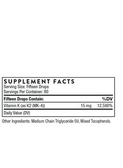 Thorne Vitamin K2 Liquid Dietary Supplement - 1 Fl Oz (30 ML)  - Image 2