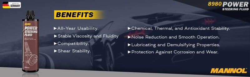 Mannol 8980 Power Steering Fluid - 450 ml - Image 2
