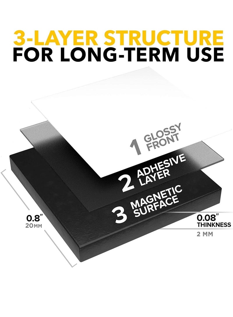 50 Pieces Magnetic Squares Square Magnets with 3M Strong Self Adhesive Backing Tape Perfect for DIY Art Projects Whiteboards and Fridge Magnet Square Tape 20mm x 20mm - Image 3