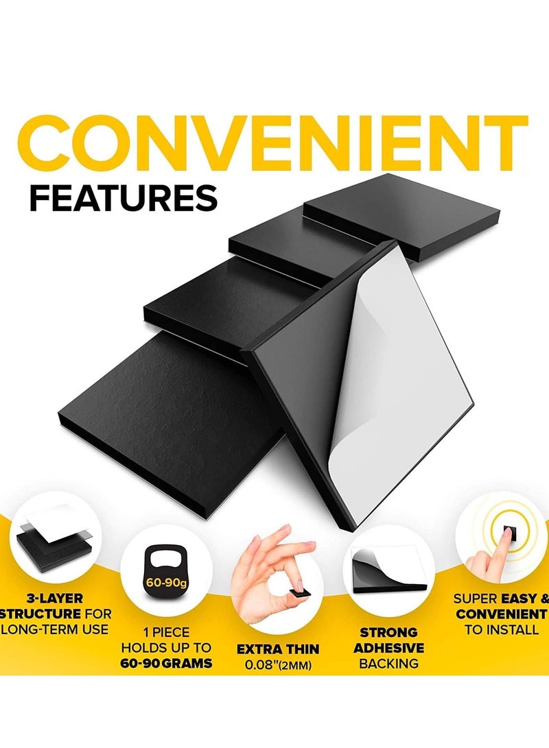 50 Pieces Magnetic Squares Square Magnets with 3M Strong Self Adhesive Backing Tape Perfect for DIY Art Projects Whiteboards and Fridge Magnet Square Tape 20mm x 20mm - Image 2