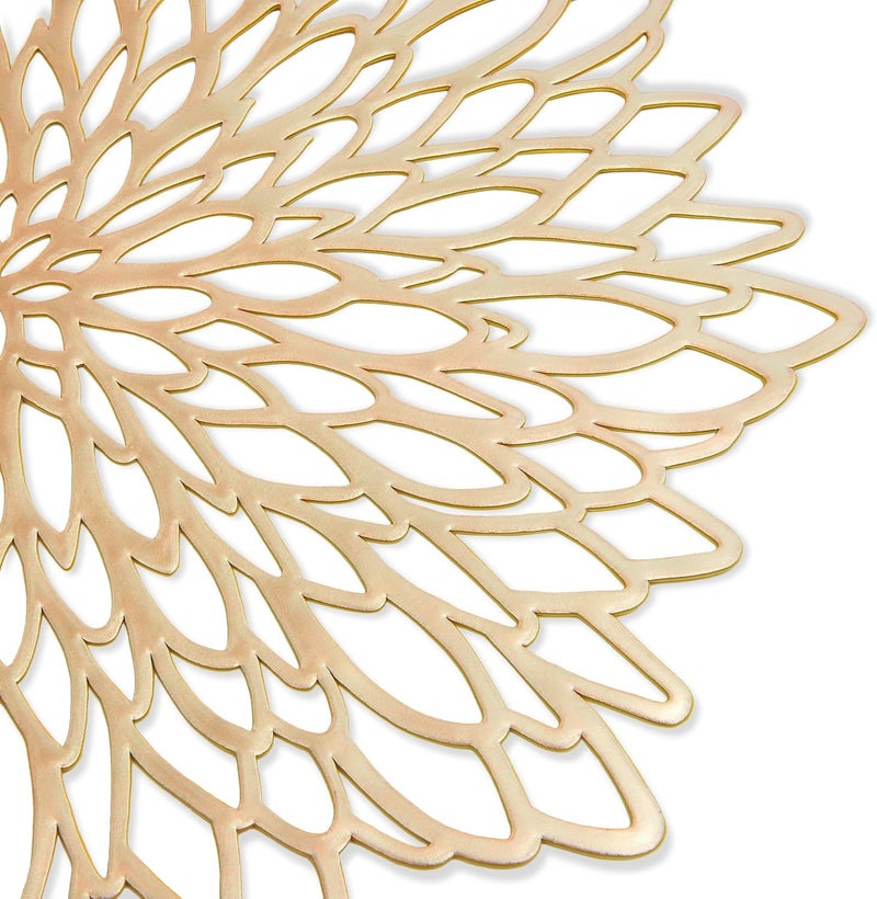Juvale Gold Placemats - 14.4-Inch Round Vinyl with Leaf Design, Pack of 10 - Table Chargers for Dinner Table Decor - Image 5