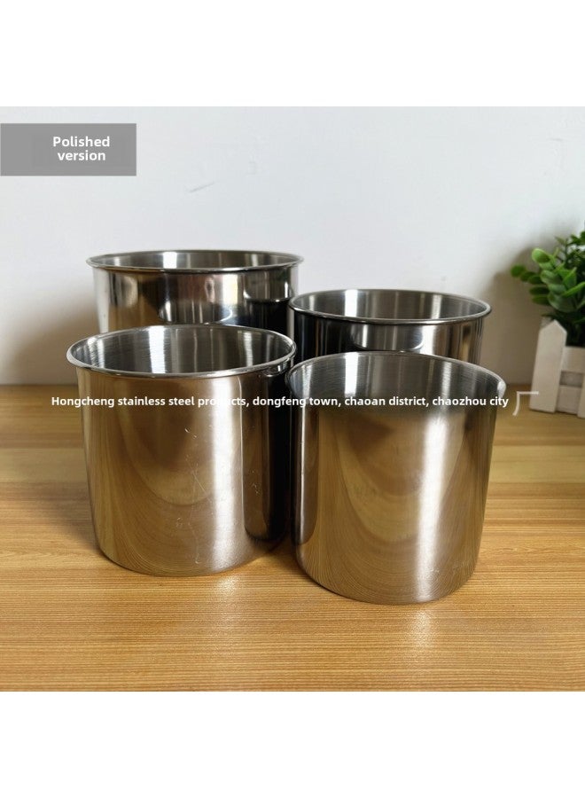 Stainless Steel Cup 4.9-15cm Mouth Cup Soup Cup Lid Unhandled Single Layer Water Cup Body Measuring Cup Bird Feeding Cup Beer Cup-Color:Magnetic Stainless Steel-Capacity:304/inside 13*12.8cm - Image 2