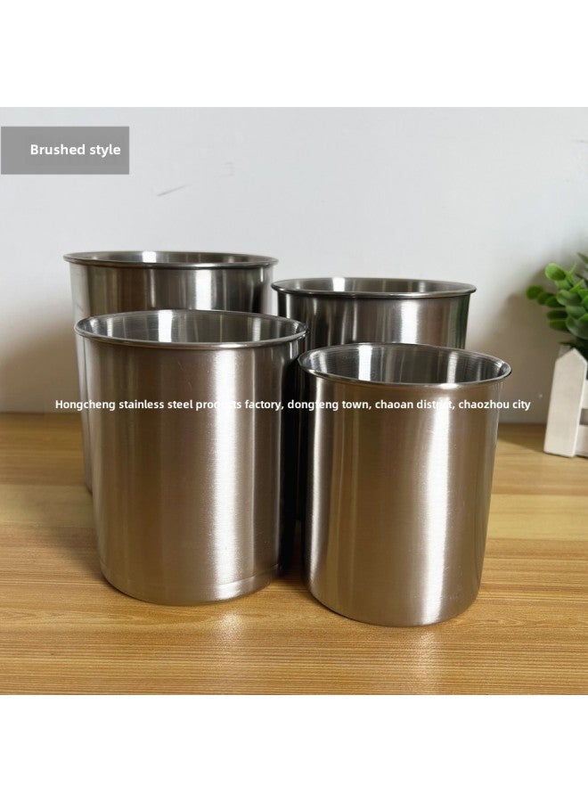 Stainless Steel Cup 4.9-15cm Mouth Cup Soup Cup Lid Unhandled Single Layer Water Cup Body Measuring Cup Bird Feeding Cup Beer Cup-Color:Magnetic Stainless Steel-Capacity:304/inside 13*12.8cm - Image 3