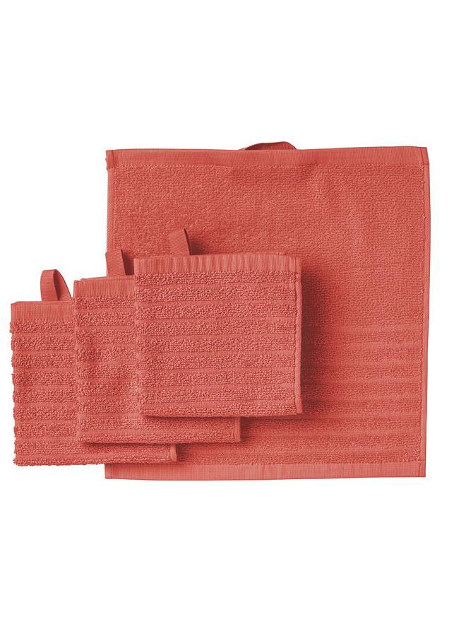 Green Tiger Washcloth, Orange-Red, 30X30 Cm - Image 1