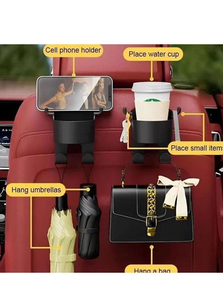 Oasisgalore Multifunctional Hook for Car Seat Back 2 in 1 Car Seat Headrest Hook Car Back Hanging Mount Cup Storage  - Image 3