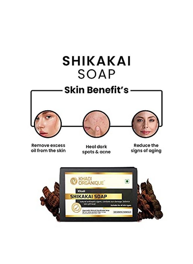 Khadi ORGANIQUE Natural Herbal Shikakai Soap Pack Of 3 (100% Handmade & Organic Soap) - Image 3