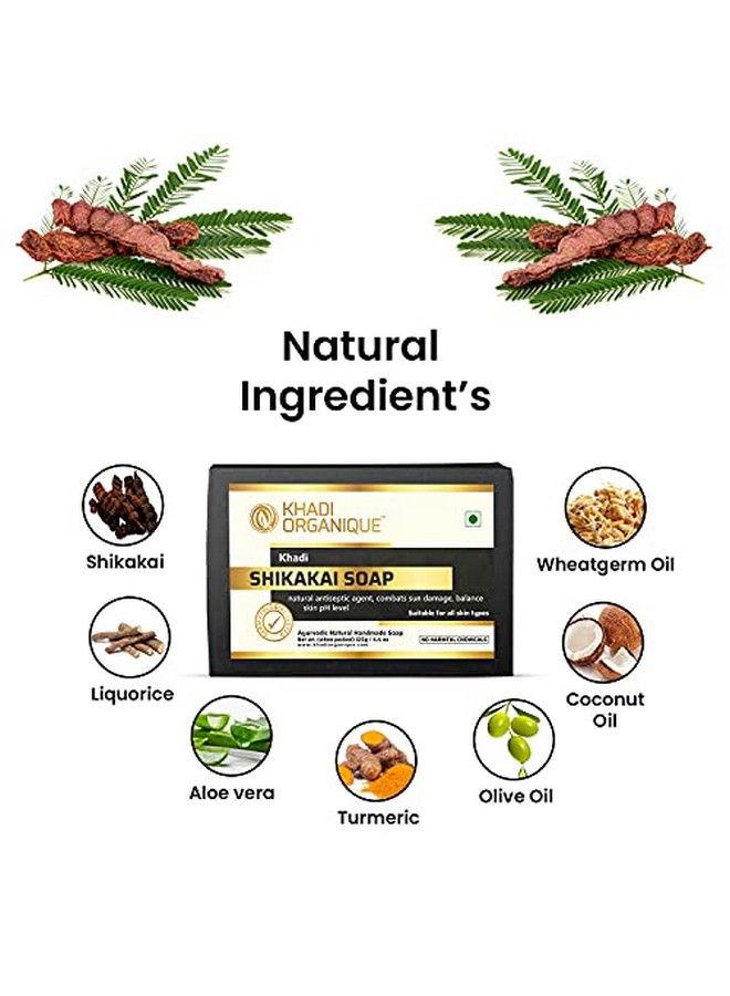 Khadi ORGANIQUE Natural Herbal Shikakai Soap Pack Of 3 (100% Handmade & Organic Soap) - Image 4