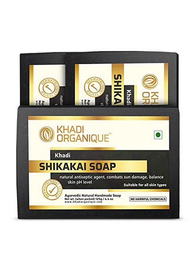Khadi ORGANIQUE Natural Herbal Shikakai Soap Pack Of 3 (100% Handmade & Organic Soap) - Image 1