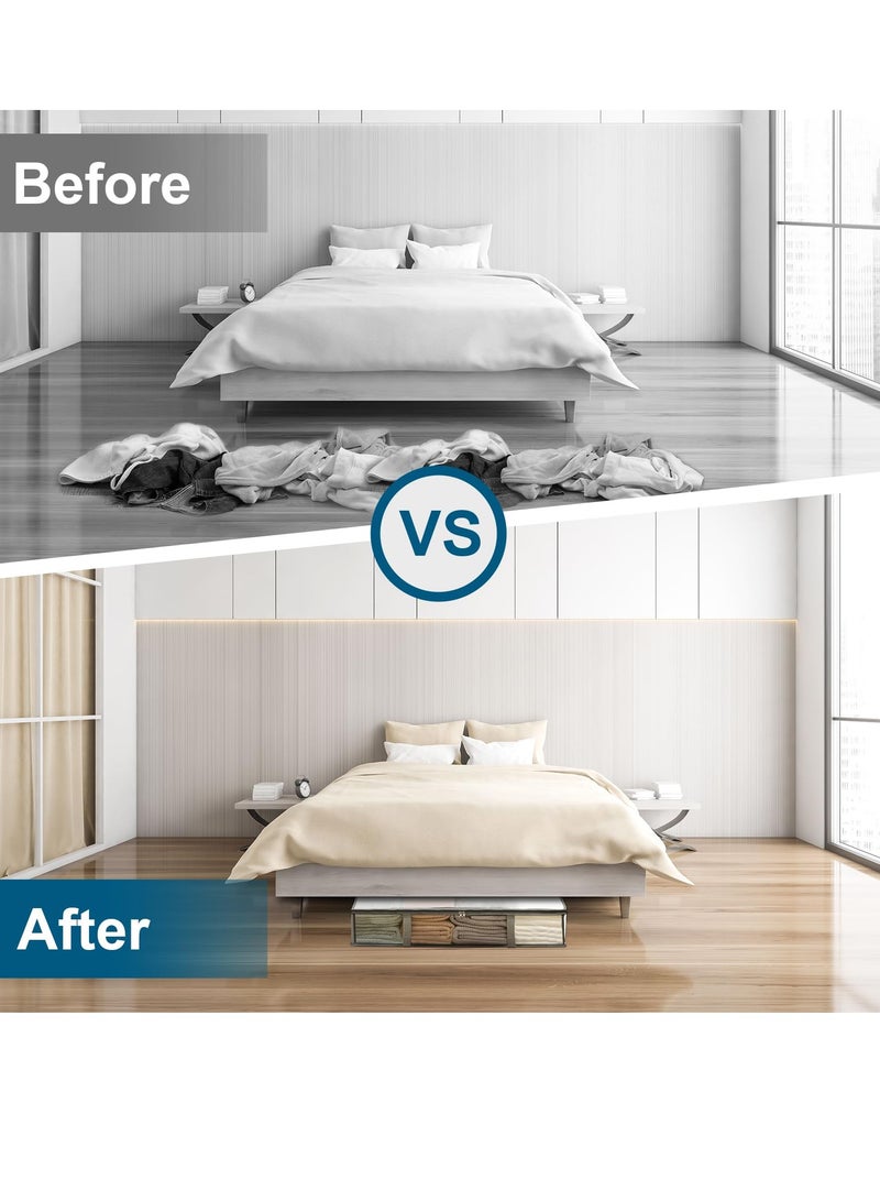 Excefore 2 Pack Under Bed Storage Containers Bins Large Moisture Proof Capacity Clothes Blanket Underbed Storage and Organization Bags with Lid and Handles Beding Storage Bags Organizer for Clothes Bedroom - Image 3