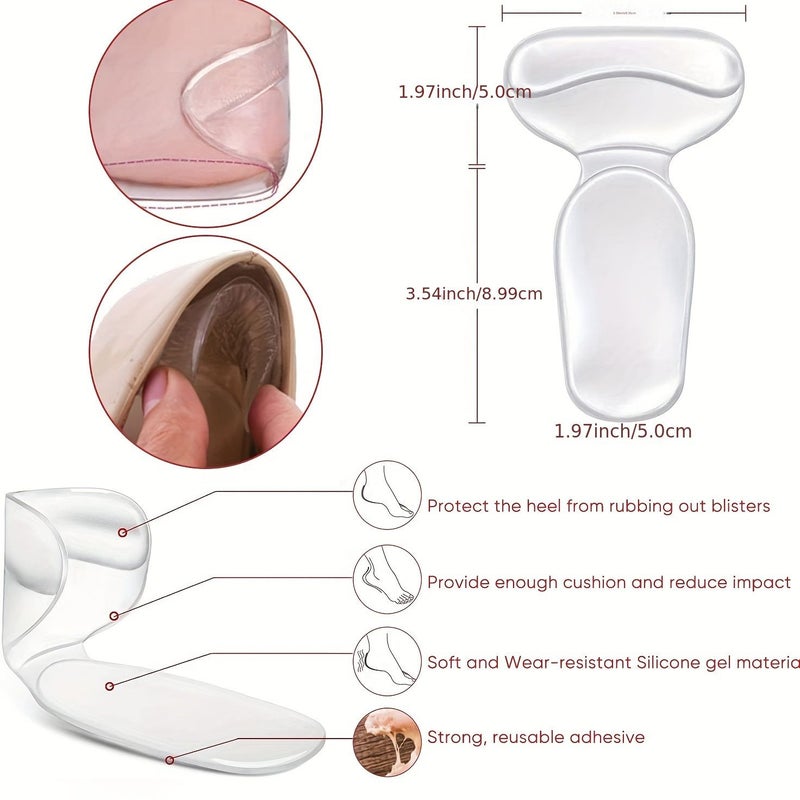 2 Pcs Reusable Heel Grips Pads Extra Thick Anti Slip Insoles For Big Shoes - Image 4
