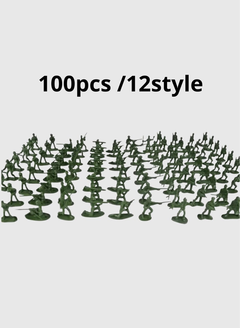 استراتيجية ومرح في جيش صغير- 100 قطعة من جنود خضر للأطفال مليئة بالاثارة والمتعة - Image 4