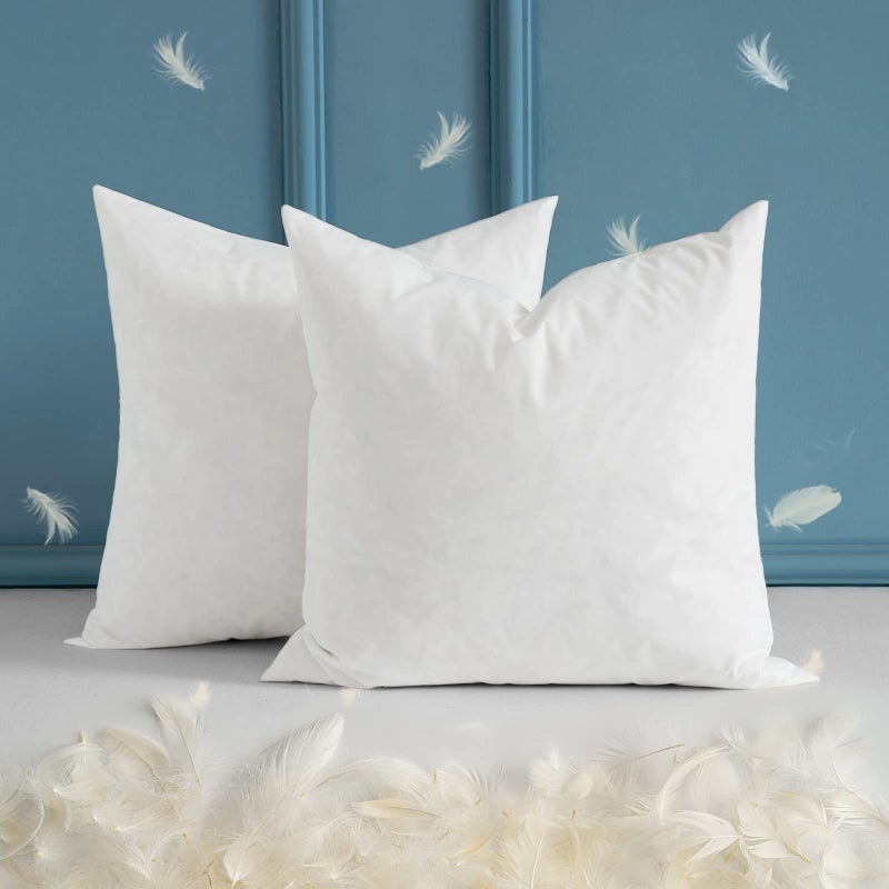 MIULEE 22 x 22 Throw Pillow Inserts Set of 2 Down and Feather Cotton Decorative Pillows Square Sham Stuffer for Sofa Couch Cushion Living Room Cushion
