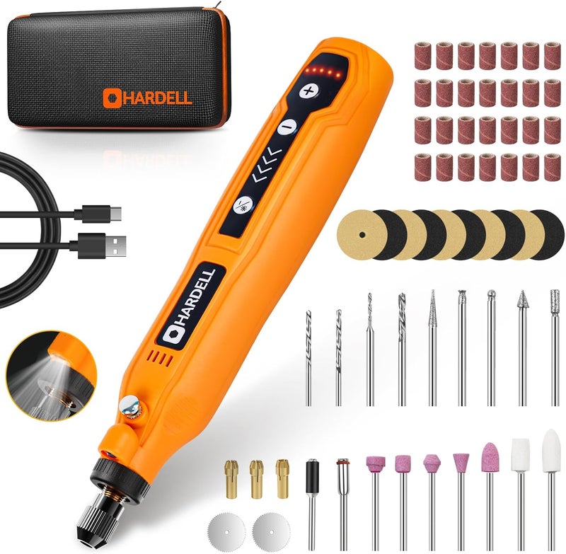 HARDELL Mini Cordless Rotary Tool Kit, 5-Speed and USB Charging with 69 Accessories, Multi-Purpose 3.7V Power Rotary Tool for Sanding, Polishing, Drilling, Etching, Engraving, DIY Crafts - Image 1