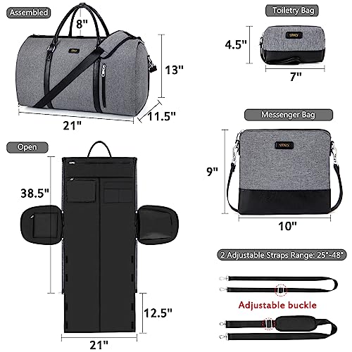 TIBES Convertible 2-in-1 Garment Bags for Travel, Carry On Garment Duffle Bag With Shoe Compartment Large Weekender Bag for Women Men Hanging Suitcase Suit Travel Duffel Overnight Bags 4pcs Set - Image 5