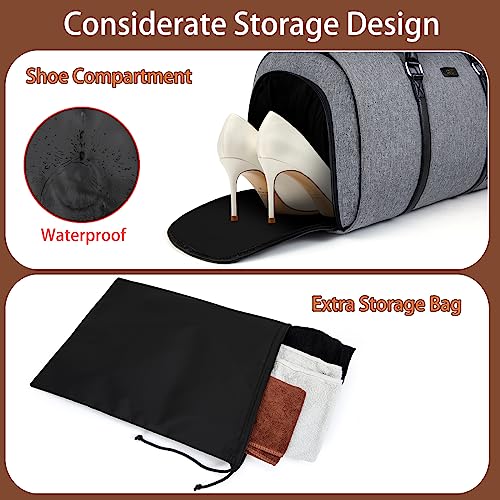 TIBES Convertible 2-in-1 Garment Bags for Travel, Carry On Garment Duffle Bag With Shoe Compartment Large Weekender Bag for Women Men Hanging Suitcase Suit Travel Duffel Overnight Bags 4pcs Set - Image 2