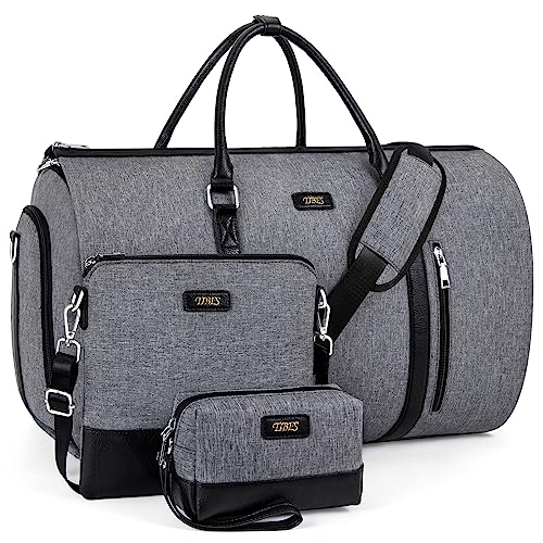 TIBES Convertible 2-in-1 Garment Bags for Travel, Carry On Garment Duffle Bag With Shoe Compartment Large Weekender Bag for Women Men Hanging Suitcase Suit Travel Duffel Overnight Bags 4pcs Set - Image 1