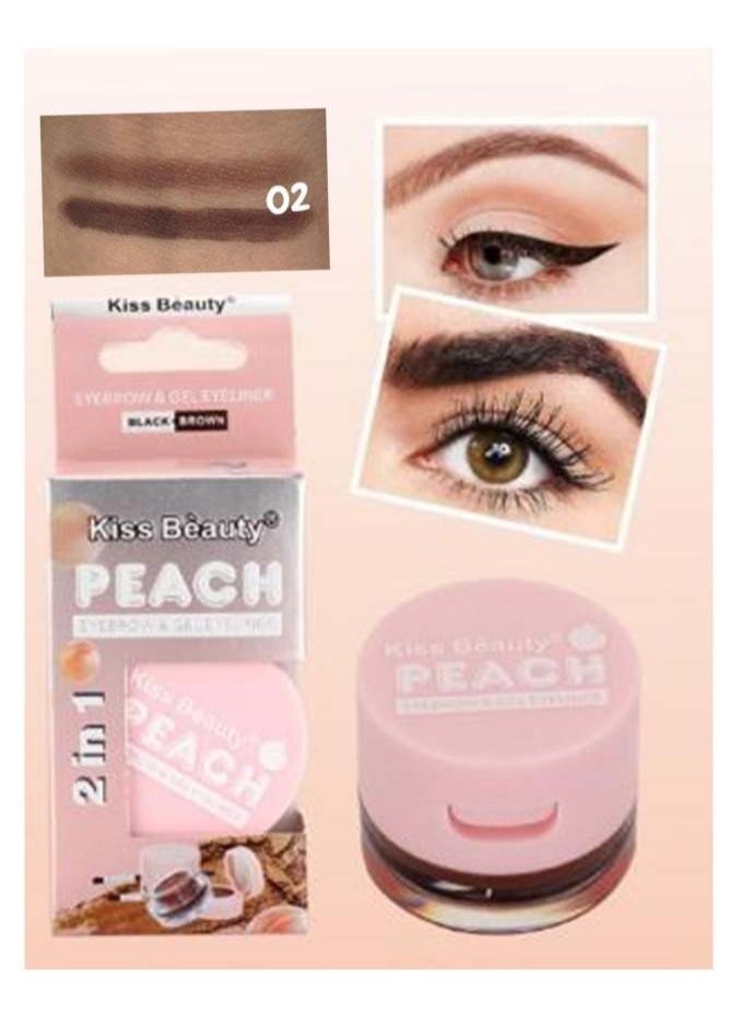 Kiss Beauty 2 in 1 Eyebrow Powder & Gel eyeliner All-in-One Brow Powder & Gel Eyeliner – Easy-to-Use, Travel-Friendly for Natural & Bold Looks  - Image 1