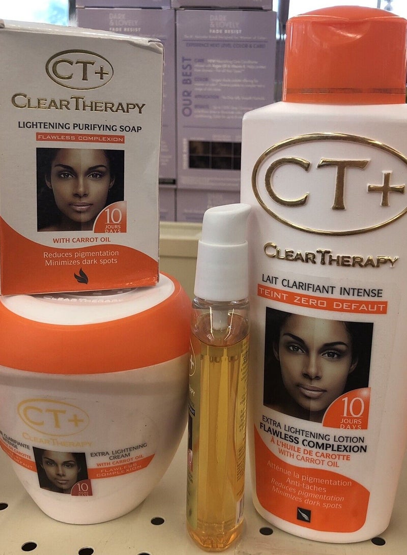 سي تي كلير ثيرابي لوشن تفتيح إضافي 500 مل صابونة تفتيح وتنقية بزيت الجزر