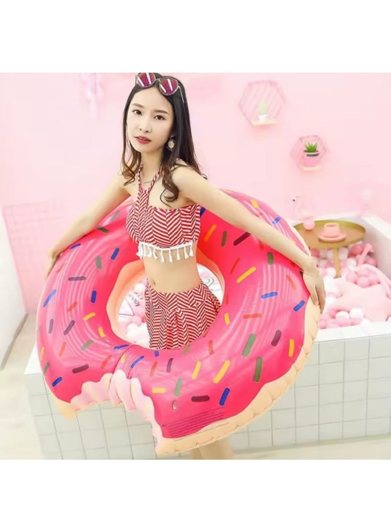 Inflatable Float Ring with Multi shapes – Swimming Tube for Adults & Kids, Perfect for Beach and Pool Parties (70cm Pink Donuts) - Image 3