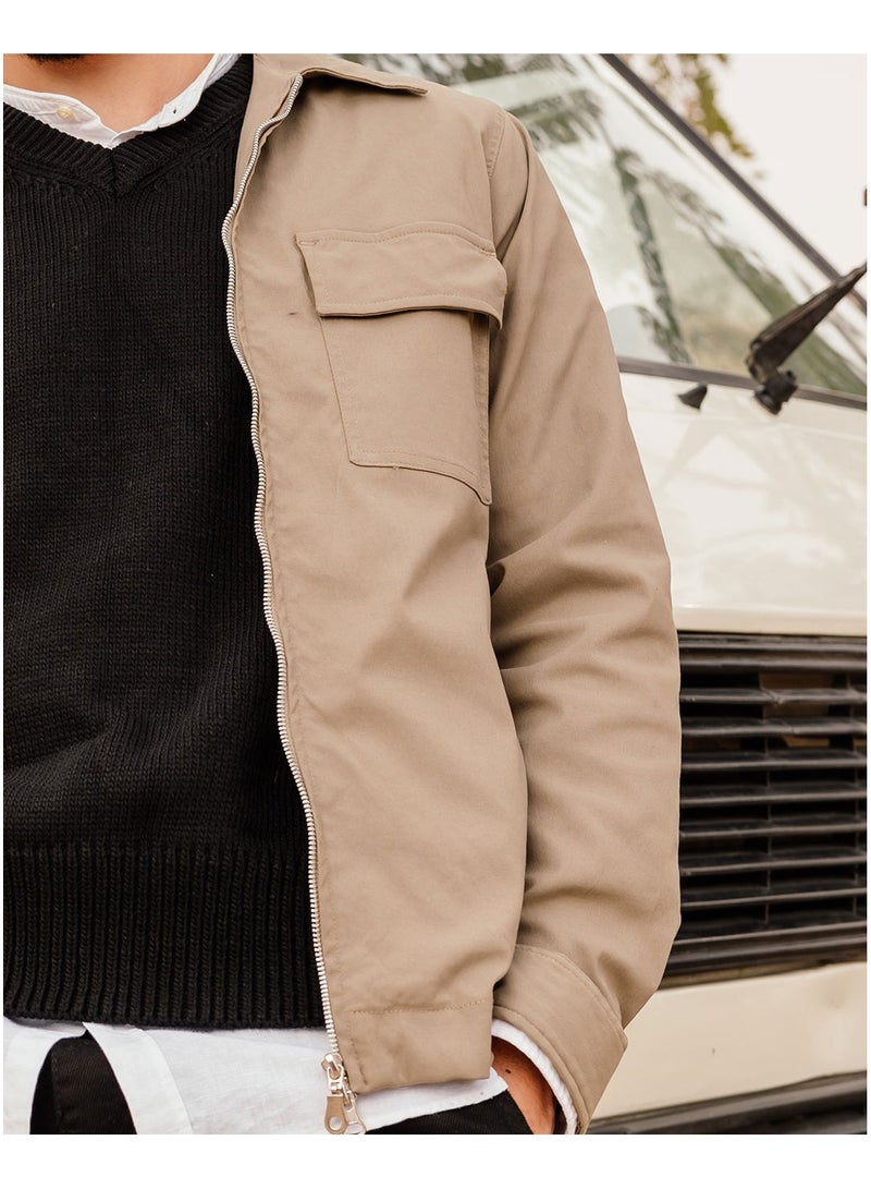 Plain Zip-Up Jacket