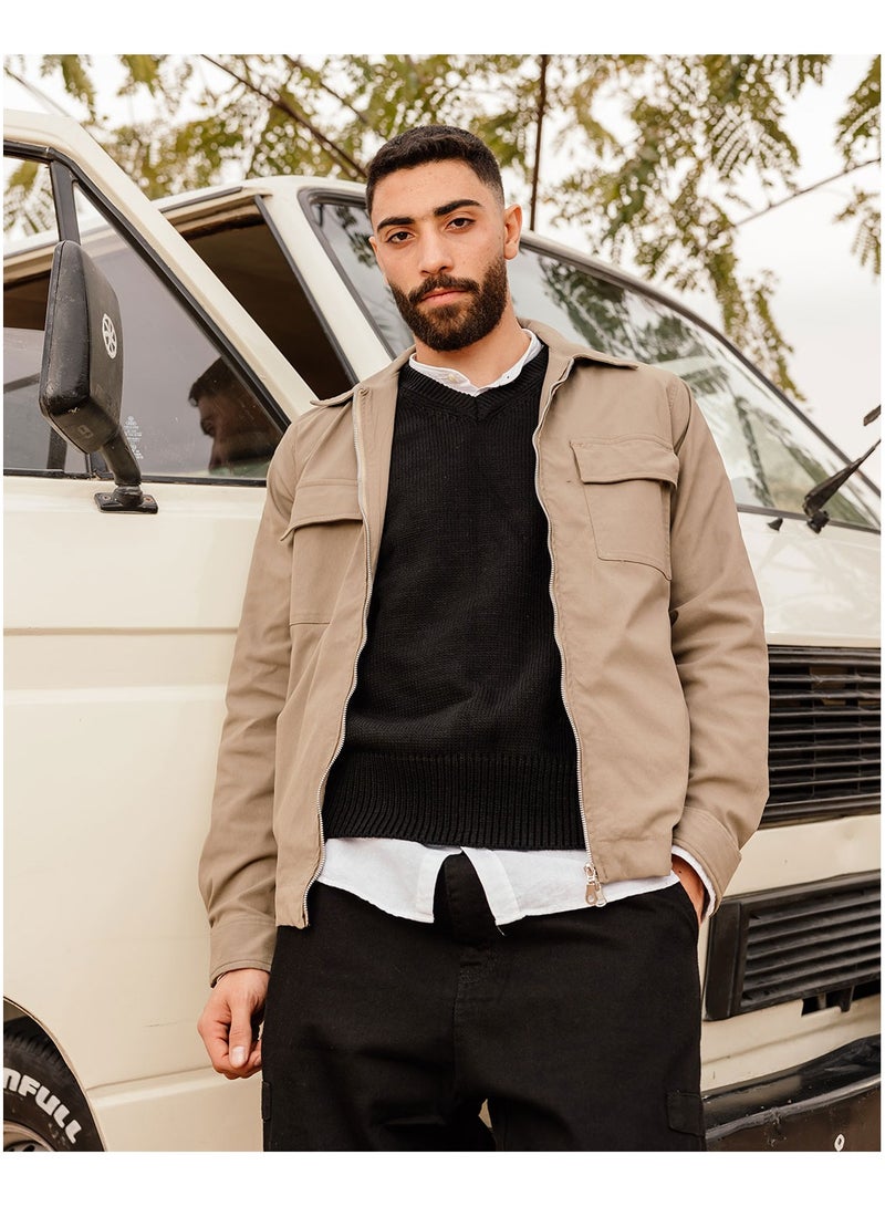 Plain Zip-Up Jacket